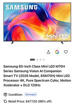 Samsung 65-Inch Mini LED 4K Smart TV M70H
