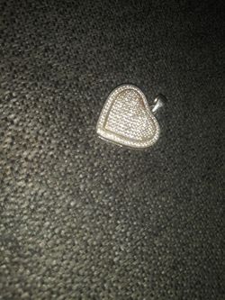 Iced out small Heart pendant 925 silver