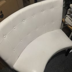 White Leatherette Settee