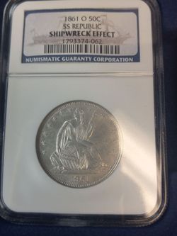 1861-O Confederate Half Dollar S.S. Republic Shipwreck Uncirculated