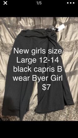 New Girls size large capris size 12 black