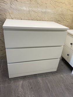 White Three Drawer Dresser - Local Delivery Available for a Fee - See My Other Items