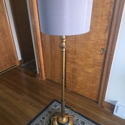 Gold style floor lamp with Grey shade