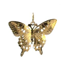 Woman’s Ladies 14k Yellow Gold Butterfly Charm Pendant For Necklace GP3119426
