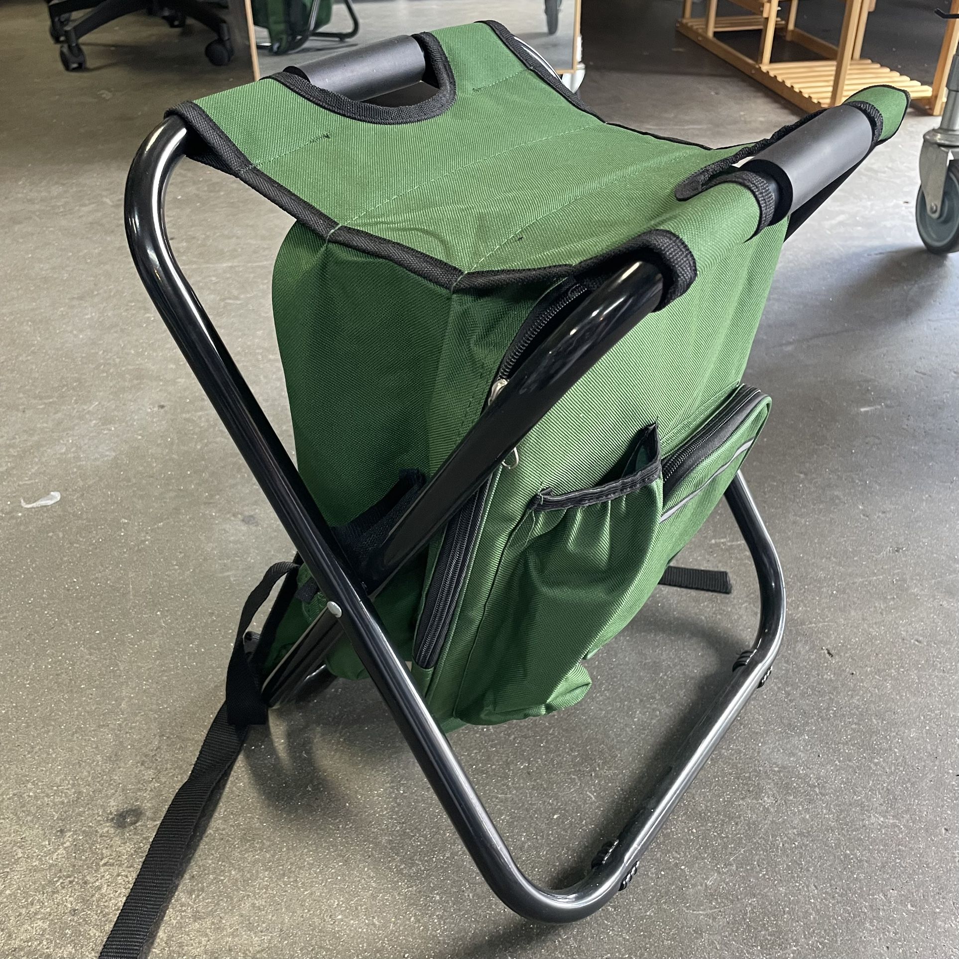 Insulated Backpack Cooler with Folding Stool Chair