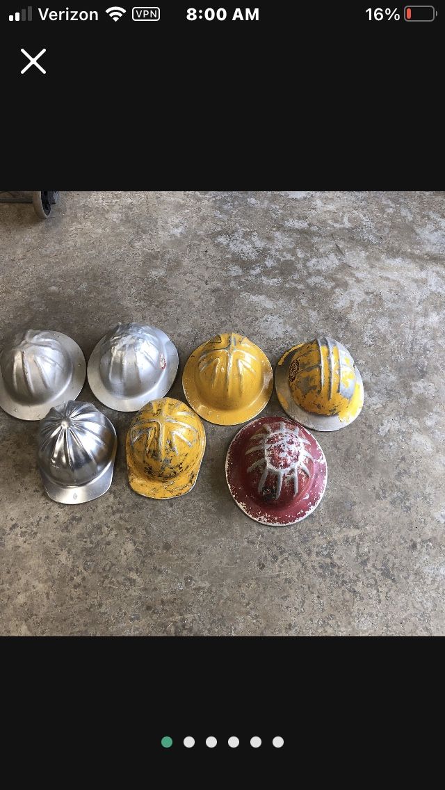 Vintage Aluminum Hard Hats, Logger, Miner