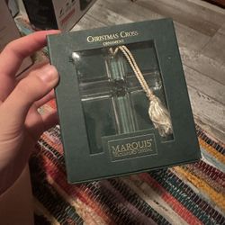 Christmas glass cross ornament 