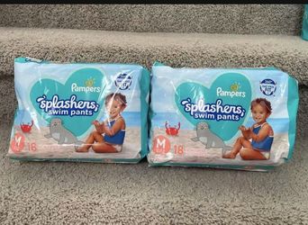 2 Packs Pampers Splashers Swim Diapers (M)
