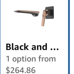 Black & Rose Gold Wall-Mounted Waterfall Faucet, Solid Brass Single-Handle Mixer Tap for Modern Bathroom Vessel Sinks & Bathtubs(Black and rose gold)