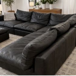 Original Genuine Leather Sectional Sofa – Excellent Condition, Super Comfortable