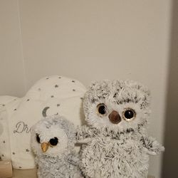 Two Owl Plushes For Baby Room