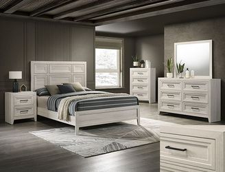 Bedroom set 4 pc Antique White finish, New Especial price 