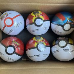 6 x Pokémon Pokeball Tins - 18 Booster Packs Sealed Costco