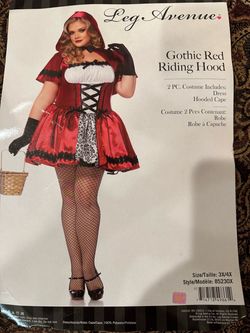 Leg Avenue Gothic Red Riding Hood adult Halloween costume 3x/4x