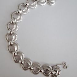 Vintage Monet Double Link Bracelet, 7"