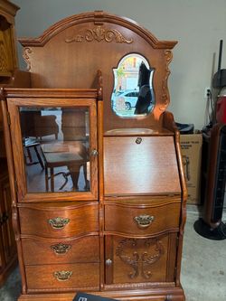 Solid Oak Secretary