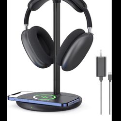 headphone holder with mobile phone wireless charging
