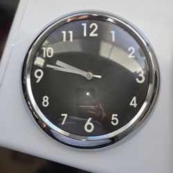New Chrome And Black Wall Clock $20.00