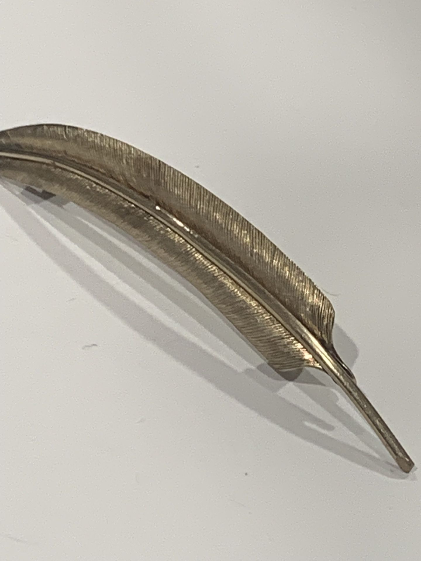 Vtg HSB Gold Filled Feather Brooch/Pin
