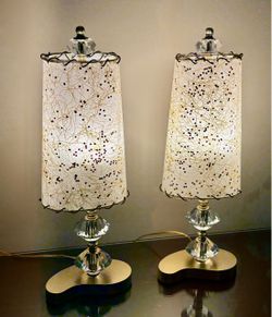 Vintage pair of atomic lamps