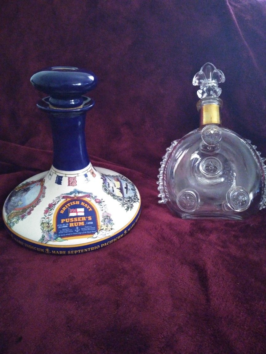 Vintage Pusser's Rum Empty Container And Remy Martin Louis Xiii Empty Container