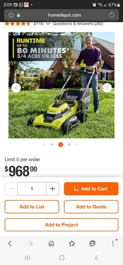 SEALED! BRAND NEW. RYOBI 40V HP Brushless 21 in. Cordless Walk Behind Self-Propelled Mower. Retail $968 + Tax