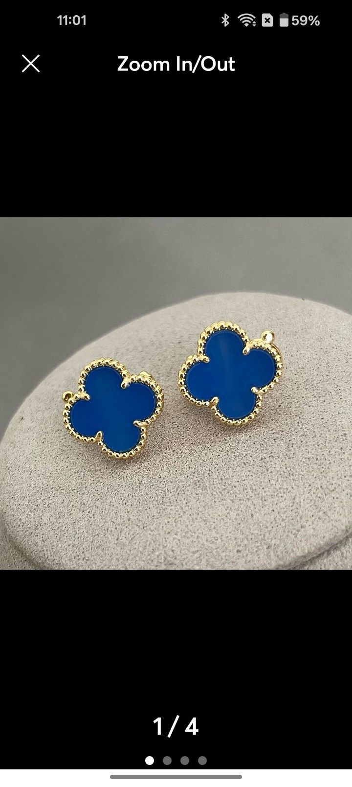 VCA Blue Stud Earrings 