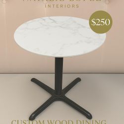 Solid Wood Dining Table with Custom Base