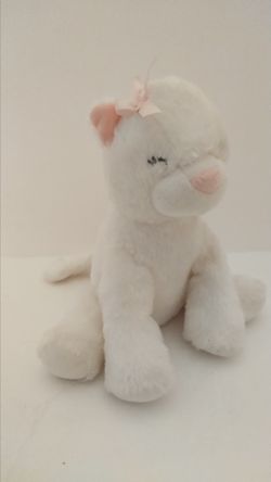 Carter's White Kitty Cat Plush Musical Stuffed Animal Baby Toy Pink Bow 2020