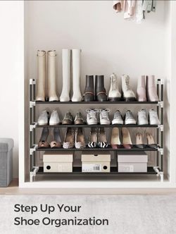 4-Tier Shoe Rack, Shoe Storage for Hallway Closet, Slim and Space-Saving✨🙂🙂