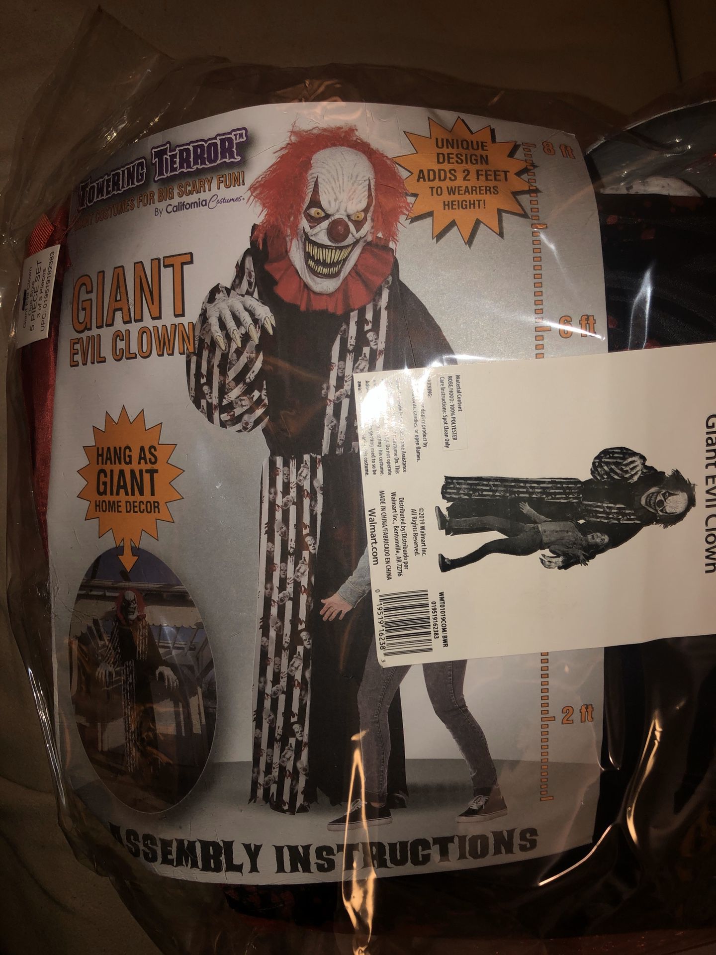 Giant Halloween Clown costume - 8 feet tall