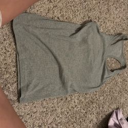 GAP Favorite Ribbed Racerback Tank Top - Heather Grey