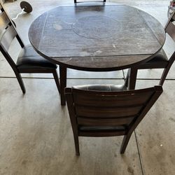 Wood Table 4 Chairs