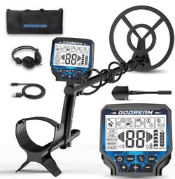 GDDREAM Metal Detector for Adults, High Accuracy Rechargeable Gold Finder 6 Detection Modes, New Advanced DSP, Larger Backlit LCD, 1800mAh Battery, 10