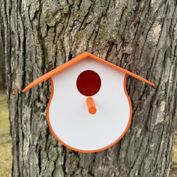 Modern 3D Printed Birdhouse – Weatherproof PETG – Easy Mount – orange