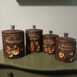 Vtg Treasurecraft 8-pc. Canister Set