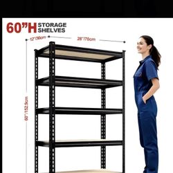 Heavy Duty Shelving] Heavy Duty 5 Tier  Metal Shelving Units | 60"H