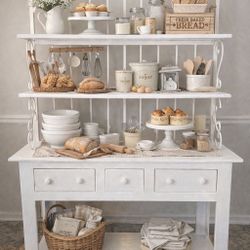 Handcrafted Custom Bakers Rack Hutch