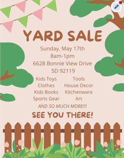 GARAGE SALE Sunday, May 17th 8am-1pm