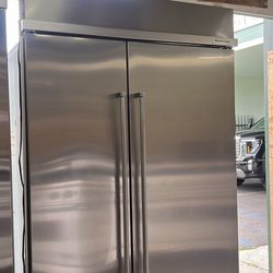 Kitchen Aid 48”Wide Built In Stainless Steel Side By Side Refrigerator 