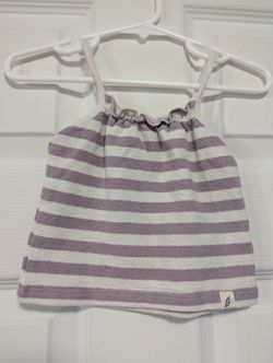 Easy Peasy Striped Purple and White Knit Tank Top Girls Size 12 Months 