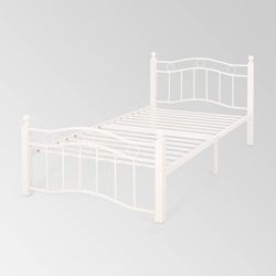 Twin Bouvardia Contemporary Iron Bed White - Christopher Knight Hom