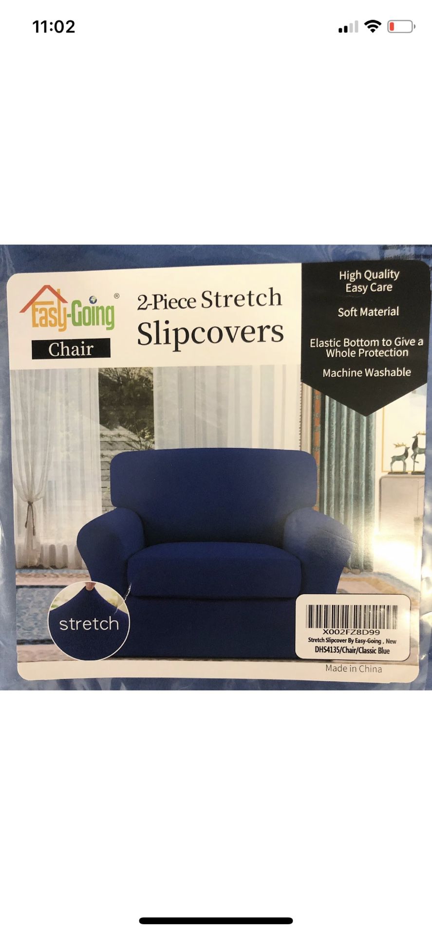2 Piece chair Cover- Dark Blue