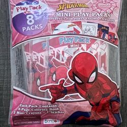 New Pack of 8 Marvel Spider-Man Mini Coloring Play Pack Party Favors