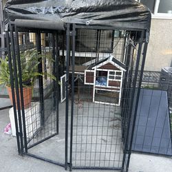 Large animal kennel w/Rabbit hutch..