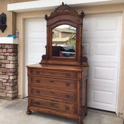 Vintage Dresser And Mirror