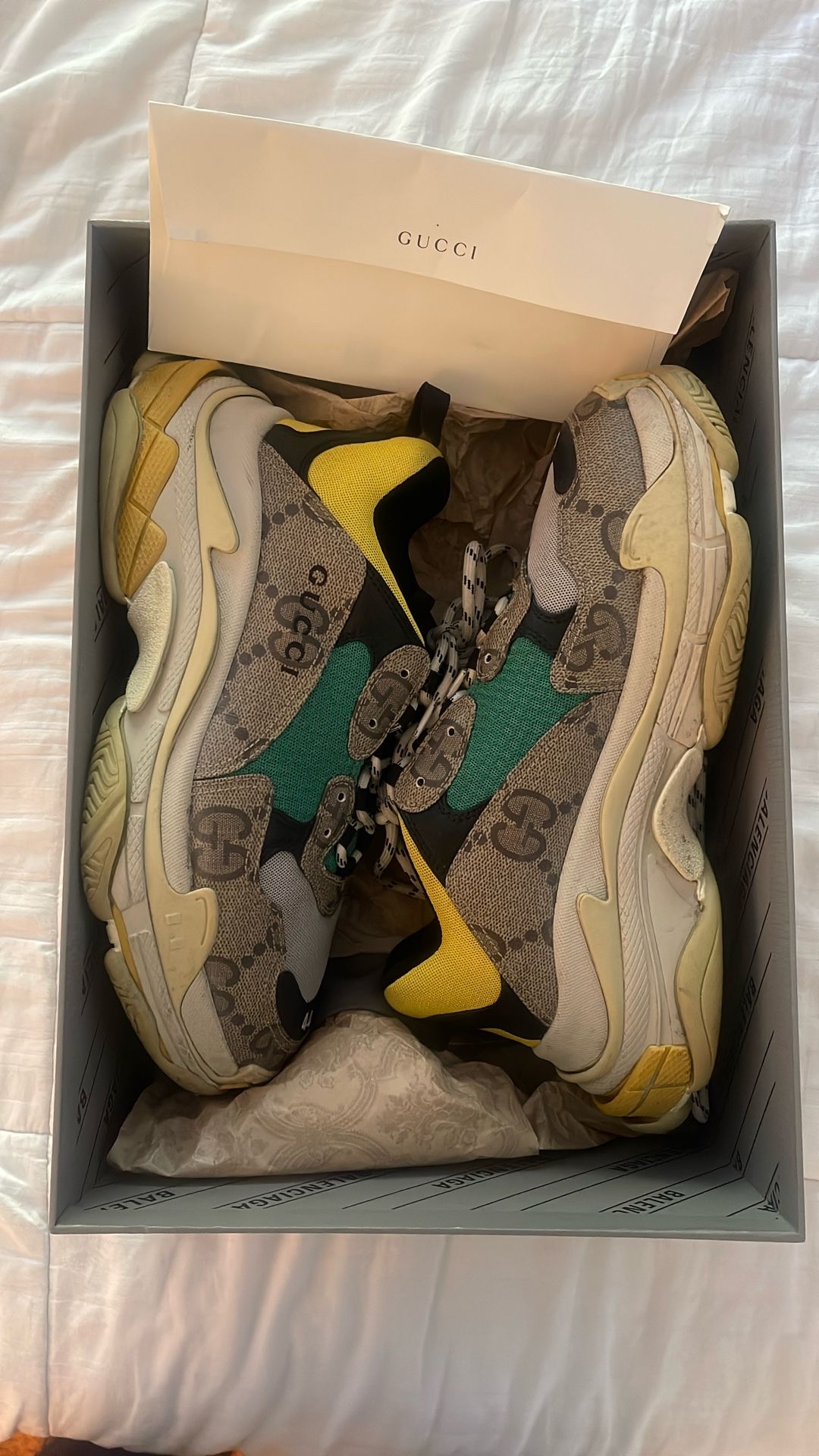 Gucci x Balenciaga Triple S 'The Hacker Project - Beige Yellow- Size 10