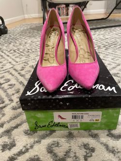 Sam Edelman Hot Pink Suede Heals 6.5