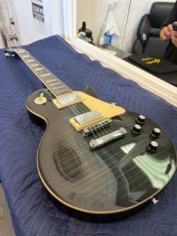 Grote 6-String LP-Style Electric Guitar - Black Flame Top, Excellent