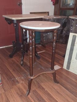 Vintage marble top plant stand